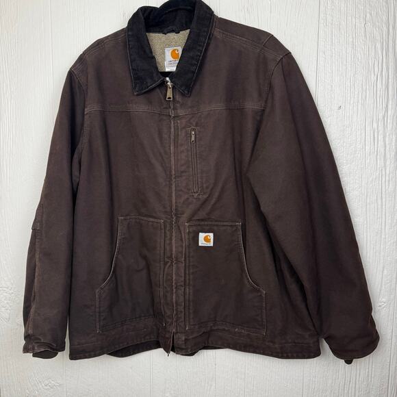 CARHARTT WC061 Women’s XL Brown Sherpa Lined Sandstone Ridge Coat Detroit Jacket - Picture 5 of 16